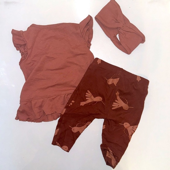 6M Carter's Infant Girls' Mauve Peplum Love You Outfit & Headband - 3 Pc Set - Picture 2 of 4